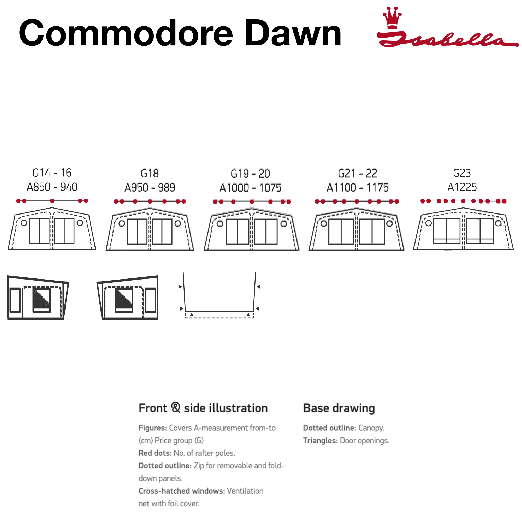 Isabella Commodore Dawn All-Season Pole Awning (Incl Frame)